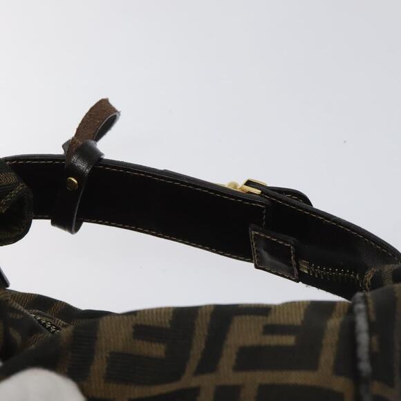 FENDI Zucca Canvas Hand Bag Brown Black Gold - Picture 8 of 13